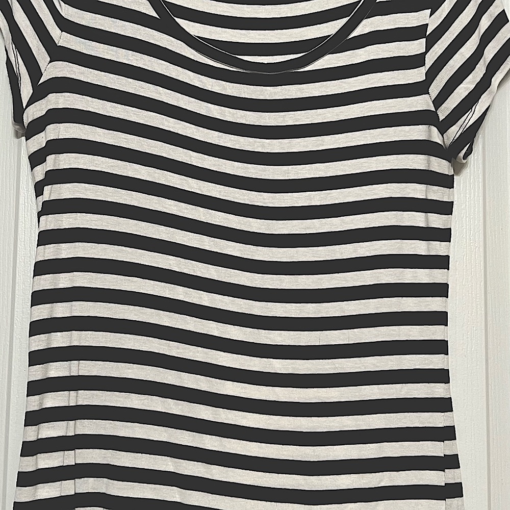 Limited black and white striped shirt.